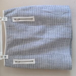 Vince Camuto Tweed Faux Leather Grey A-line Skirt